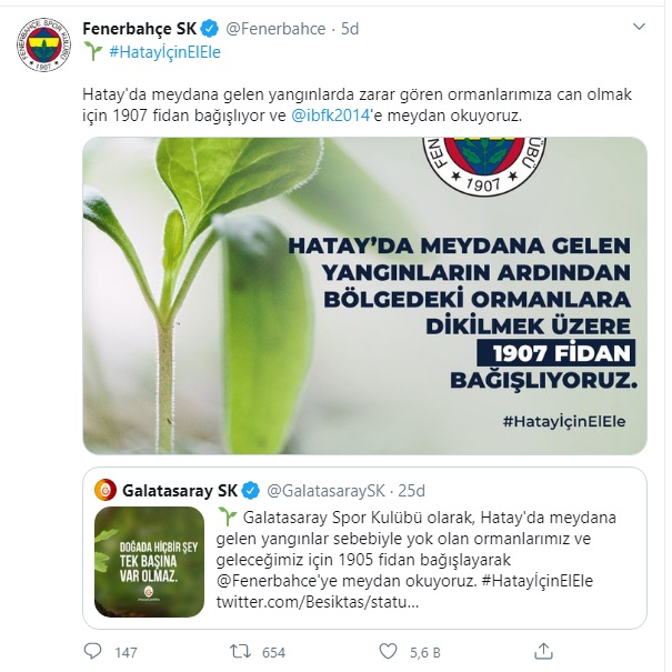 Üç büyüklerin Hatay için fidan dikme yarışı